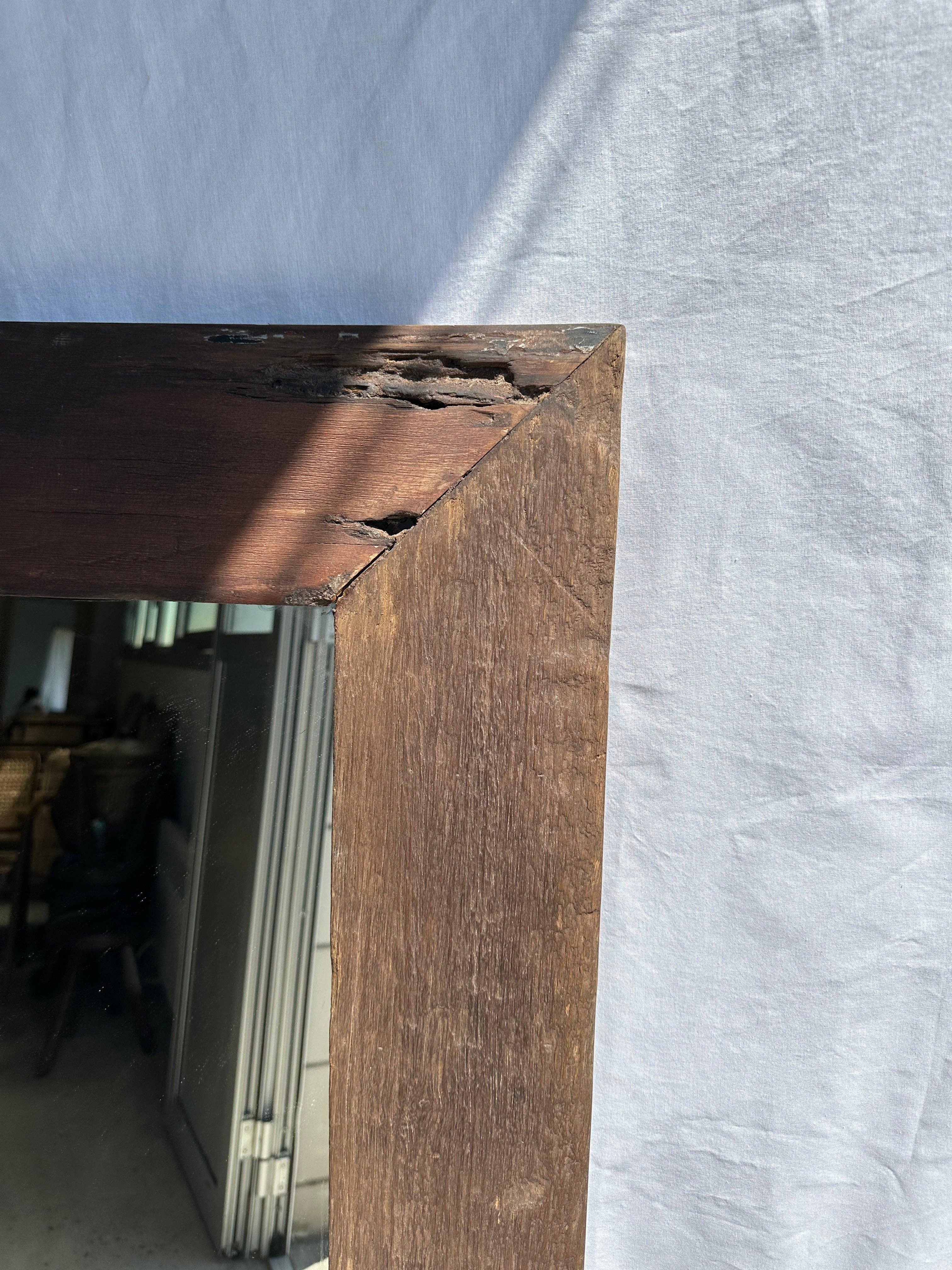 Office Objets - Wholesale Wall Mirror - Mirror with exotic brutalist old iron wood frame H:139cm53