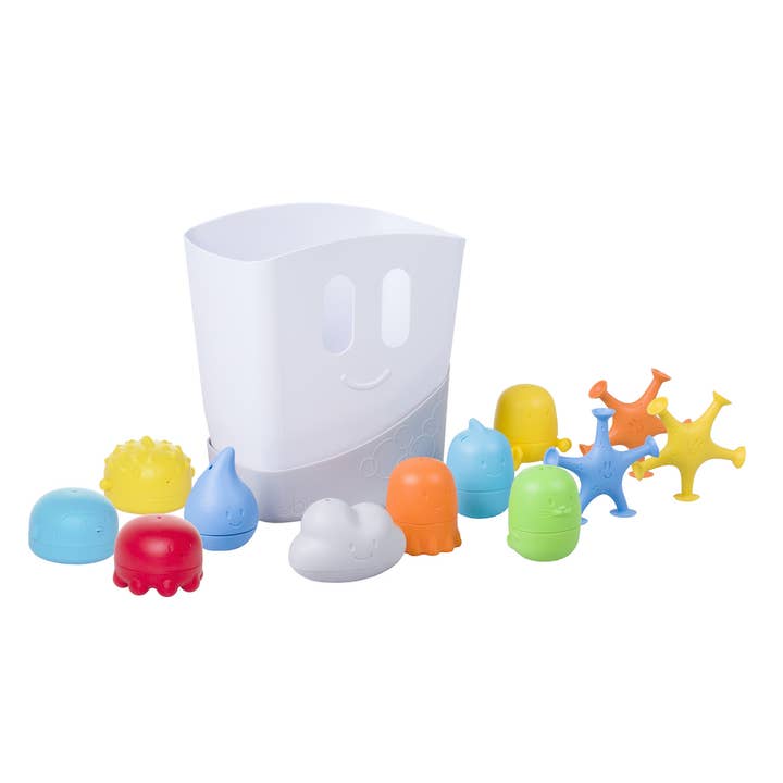 Ubbi - Wholesale Bath Toy - Baby - Bath Time Essential Gift Set, Includes Drying Bin & 11 Toys