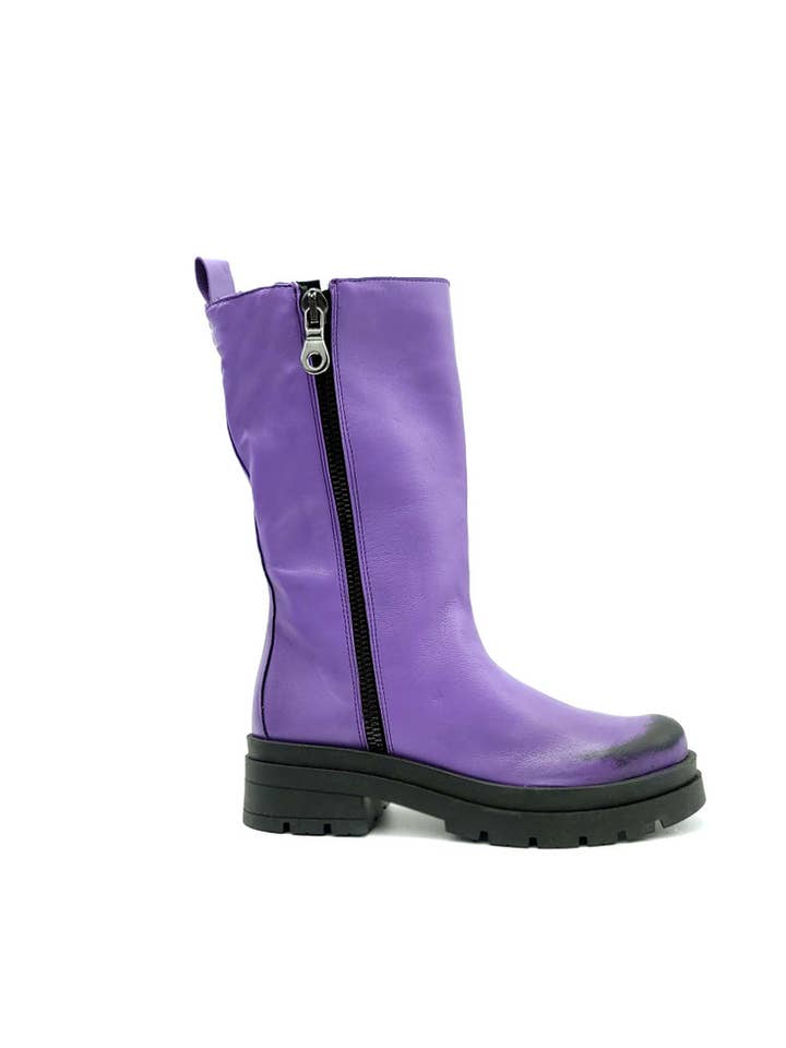 ISLA Stövlar i lila läder för wholesale av Eccellenza Donna