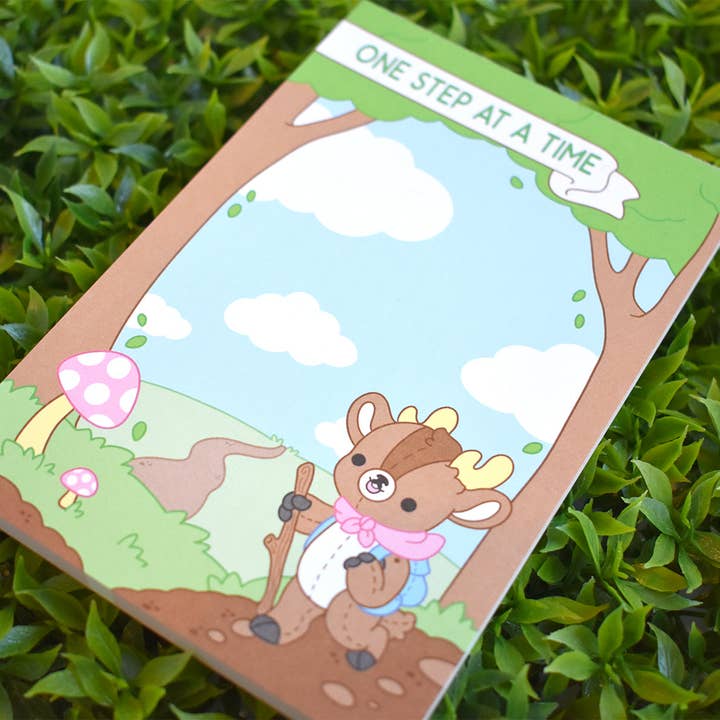 One Step At A Time Deer Notepad for wholesale by Bright Bat Design