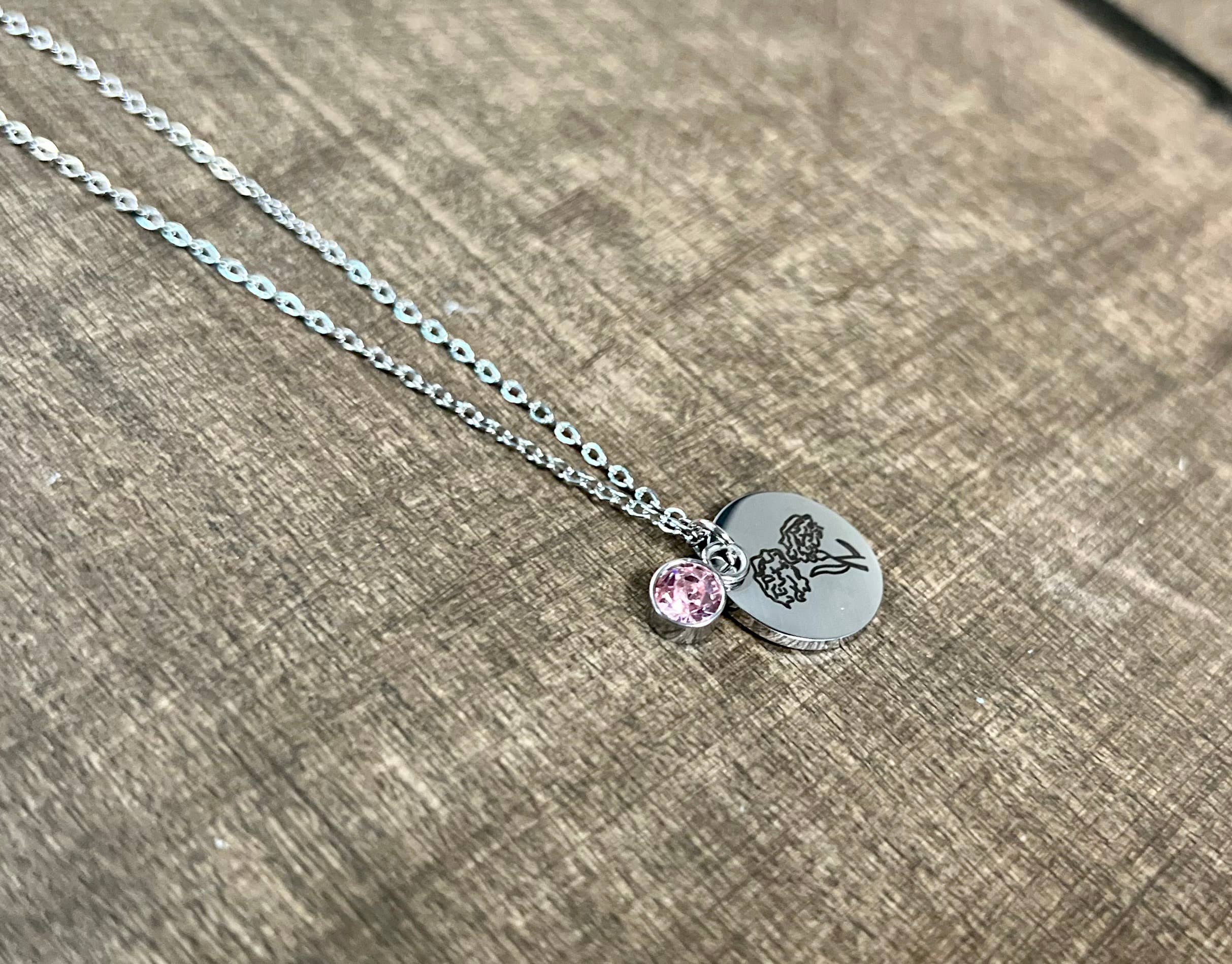 Briano Wholesale - Wholesale Pendant/Charm Necklace - Silver Birth Flower Necklaces - Stainless Steel9