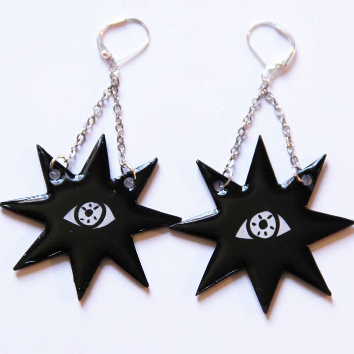 All Seeing Star Resin Coated Earrings for wholesale by Midge Blitz