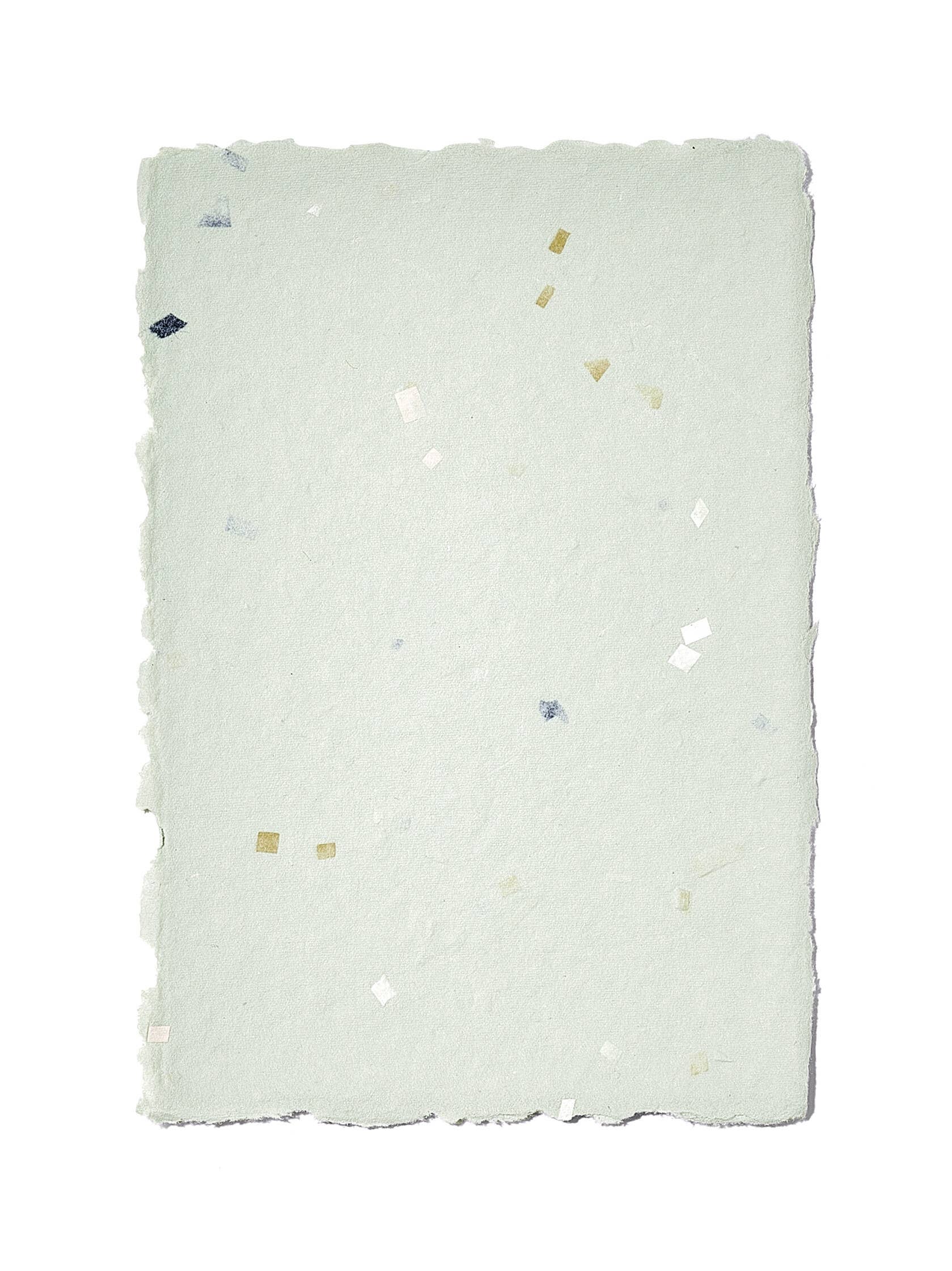 NOUVEL ÉTÉ - Wholesale Stationery/Notecard Set - 5 handmade papers & envelopes Terrazzo Jade2