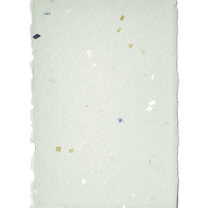 NOUVEL ÉTÉ - Wholesale Stationery/Notecard Set - 5 handmade papers & envelopes Terrazzo Jade2