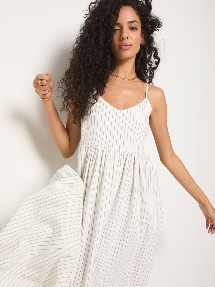 Seventy Eight and Sunny (SEAS) - Wholesale Dress - Women's - Shores Stripe Linen Maxi Dress9