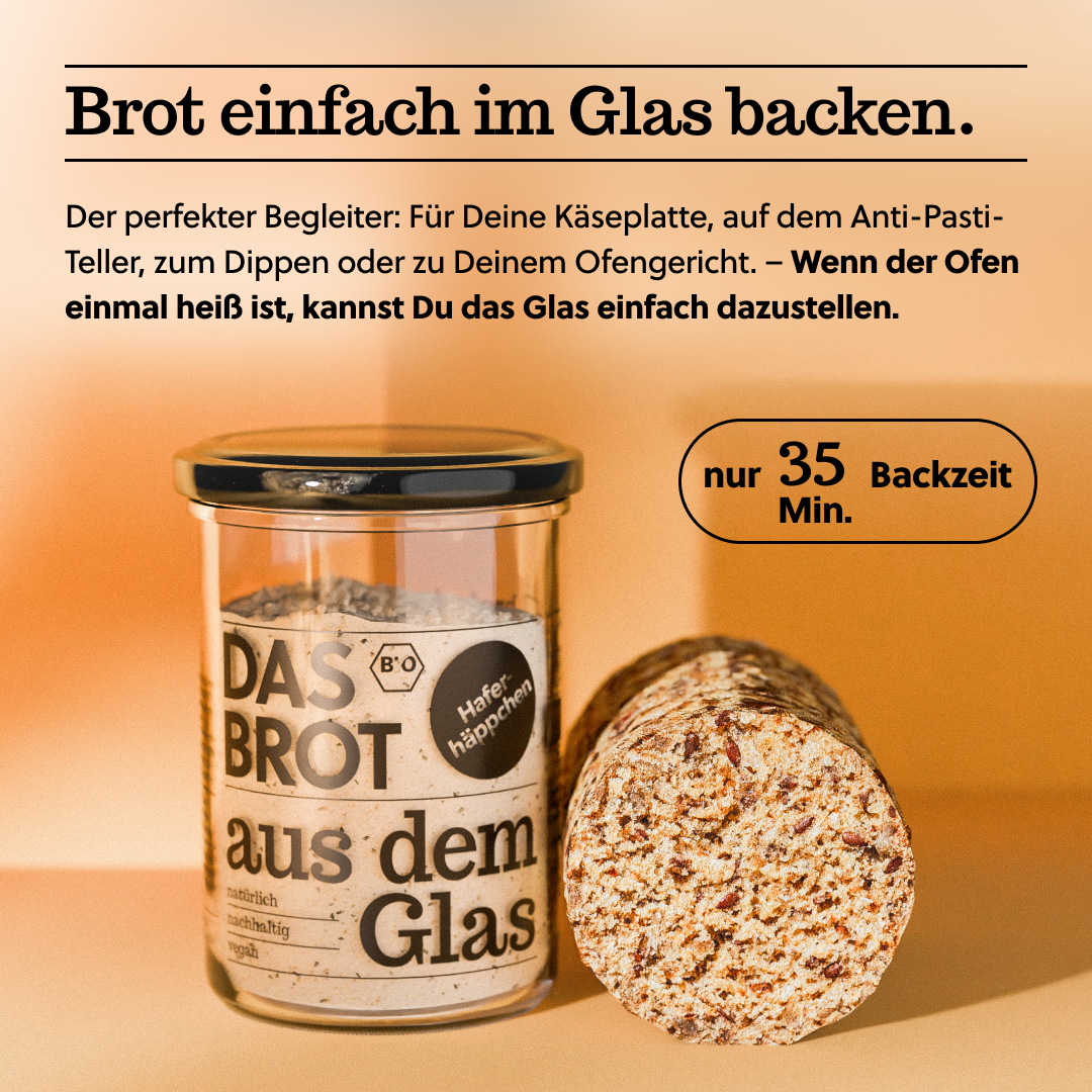 brotstoff – Großhandel Brotbackmischungen – Bio-Brotbackmischung im Glas "Haferhäppchen" 200 g2
