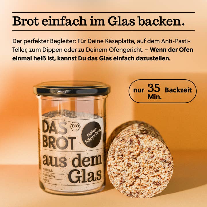 brotstoff – Großhandel Brotbackmischungen – Bio-Brotbackmischung im Glas "Haferhäppchen" 200 g2