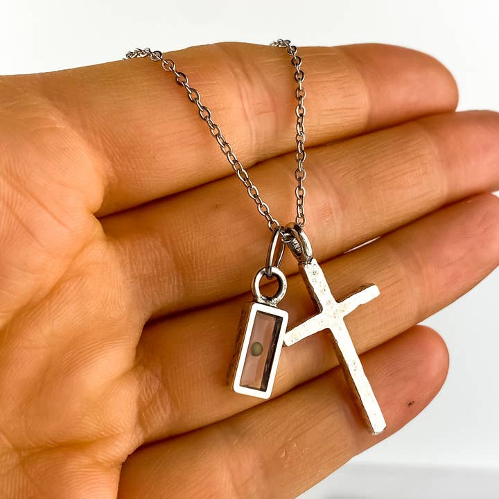 Light Shine - Wholesale Pendant/Charm Necklace - Cross Necklace with Mustard Seed | Faith Christian Necklace