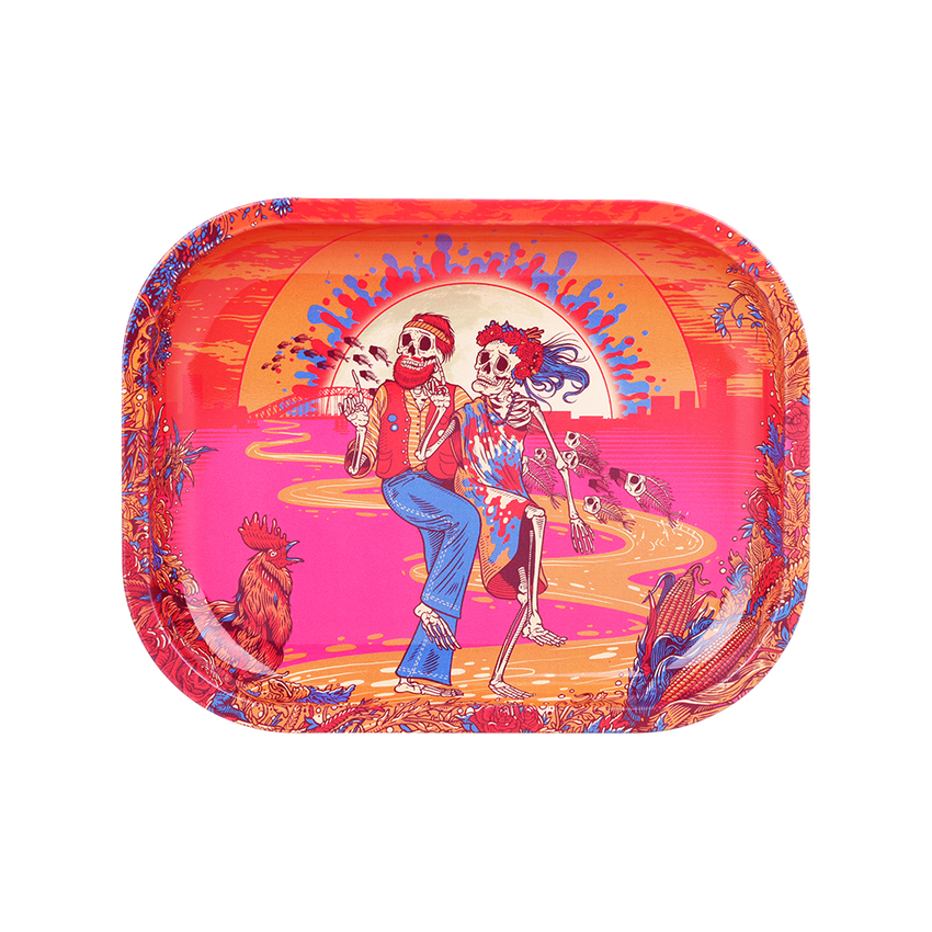 Sunshine Joy - Wholesale Decorative Tray - Mini Sunset Dance Grateful Dead Metal Tray w/ Magnetic Lid1