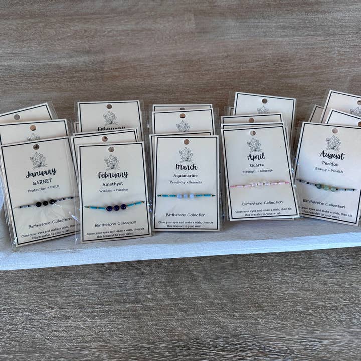 Picki Nicki - Vendita all'ingrosso Parure di gioielli - Braccialetto Birthstone, set di pietre preziose su carte2