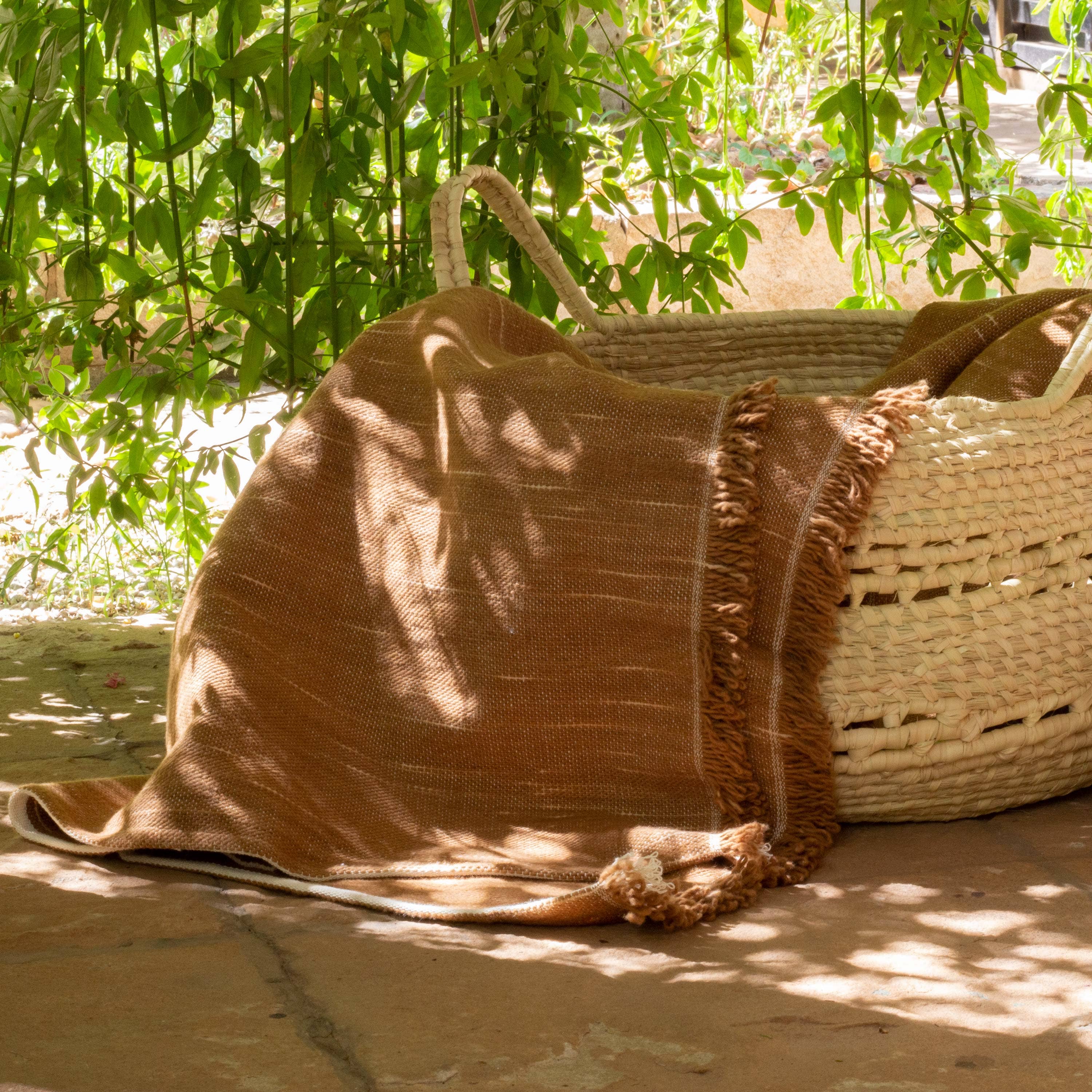 Under The Bough - Wholesale Throw Blanket - Liso Handloomed Cotton Blanket — Rust2