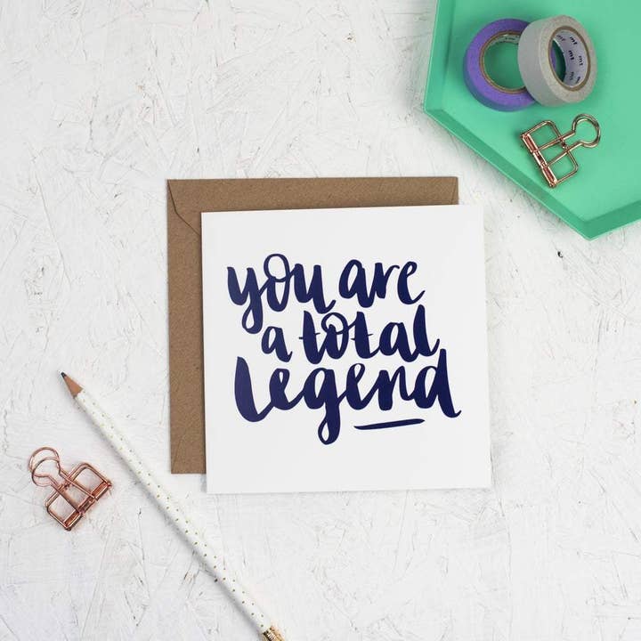 Total Legend Greetings Card för wholesale av Hope and Ginger