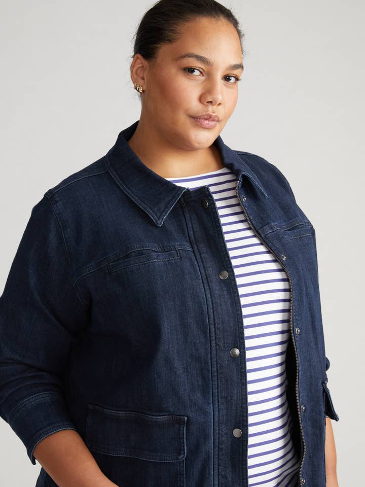 Denim Utility Jacket - Dark Indigo for wholesale by Universal Standard