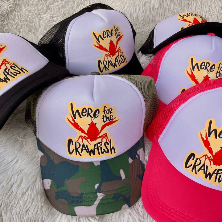 on the Bayou - Wholesale Trucker Hat - Women's - Here for the crawfish trucker hat6