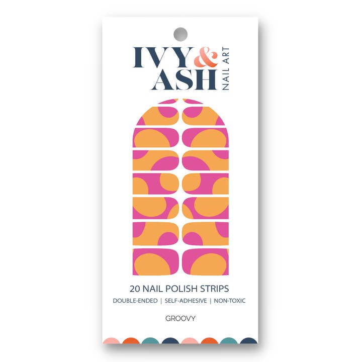 Groovy | Set de vernis à ongles Swirl rose fluo et orange pour la vente par Ivy & Ash