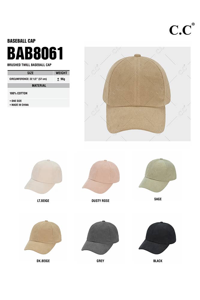 Hana - Wholesale Baseball Cap - Women's - C.C Brushed Twill Baseball Cap20