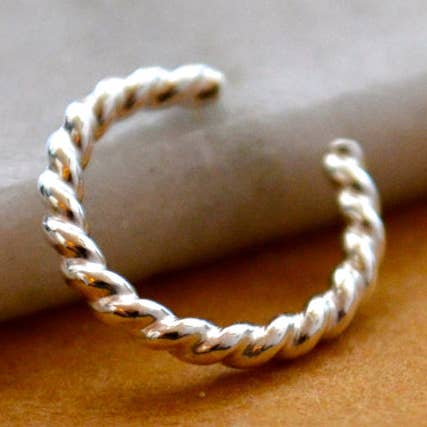 Foamy Wader - Wholesale Nose Ring - Tightrope Nose Cuff - handmade twisted wire septum cuff fake nose ring10