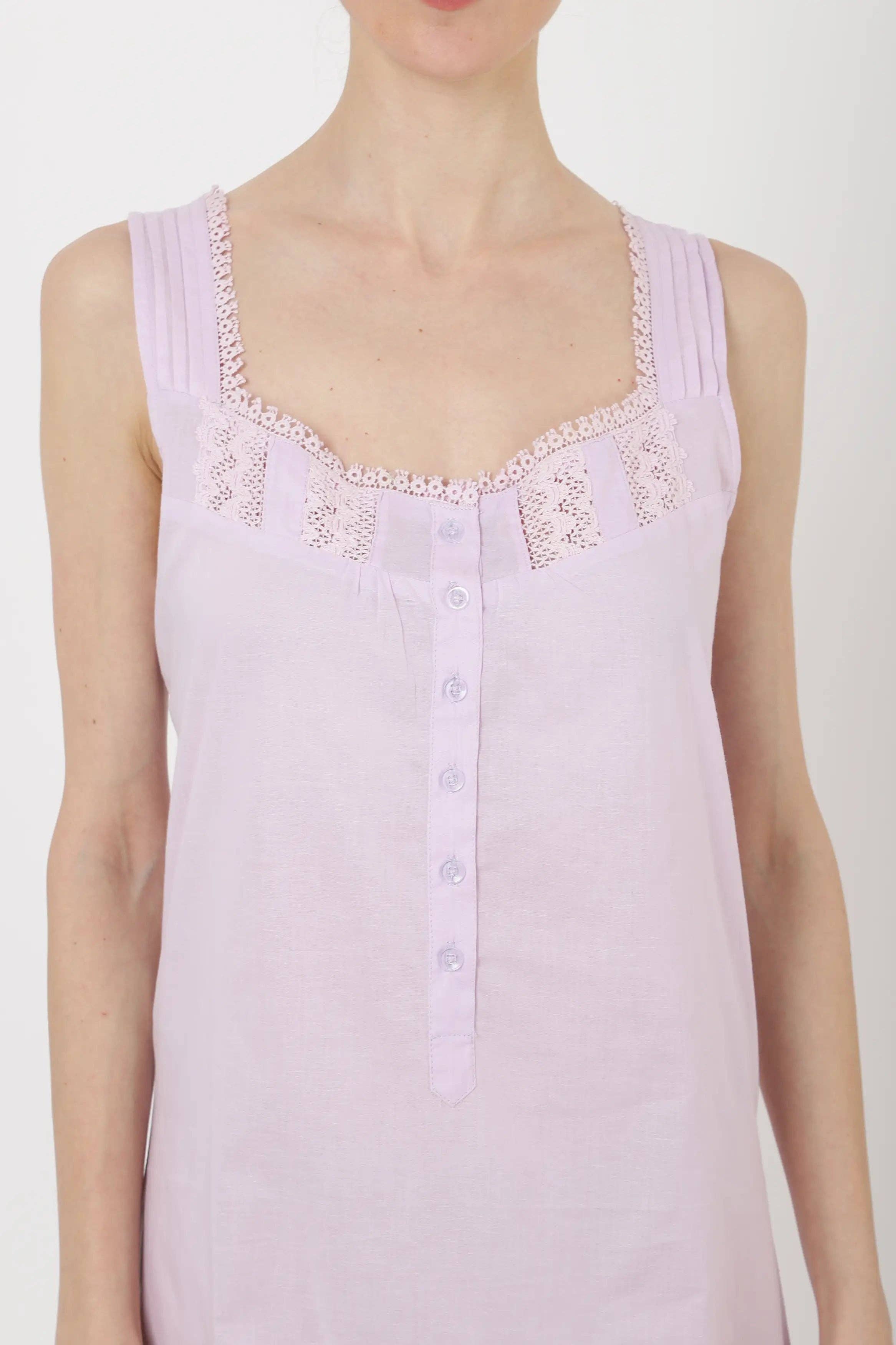 Muqeem & Brothers - Vente Nuisette – femme - Chemise de nuit longue vintage style victorien10