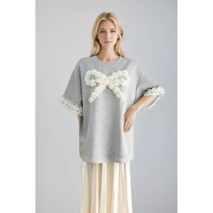 Ruffle Bow Tunic Top for wholesale by XHHH Inc