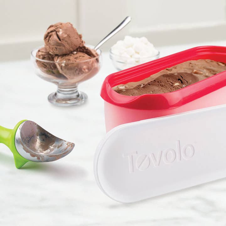 Ventures Int'l Products Inc. - Wholesale Ice Cream Scoop - TOVOLO® Glide-a-scoop Ice Cream Tub 1.5qt - Strawberry