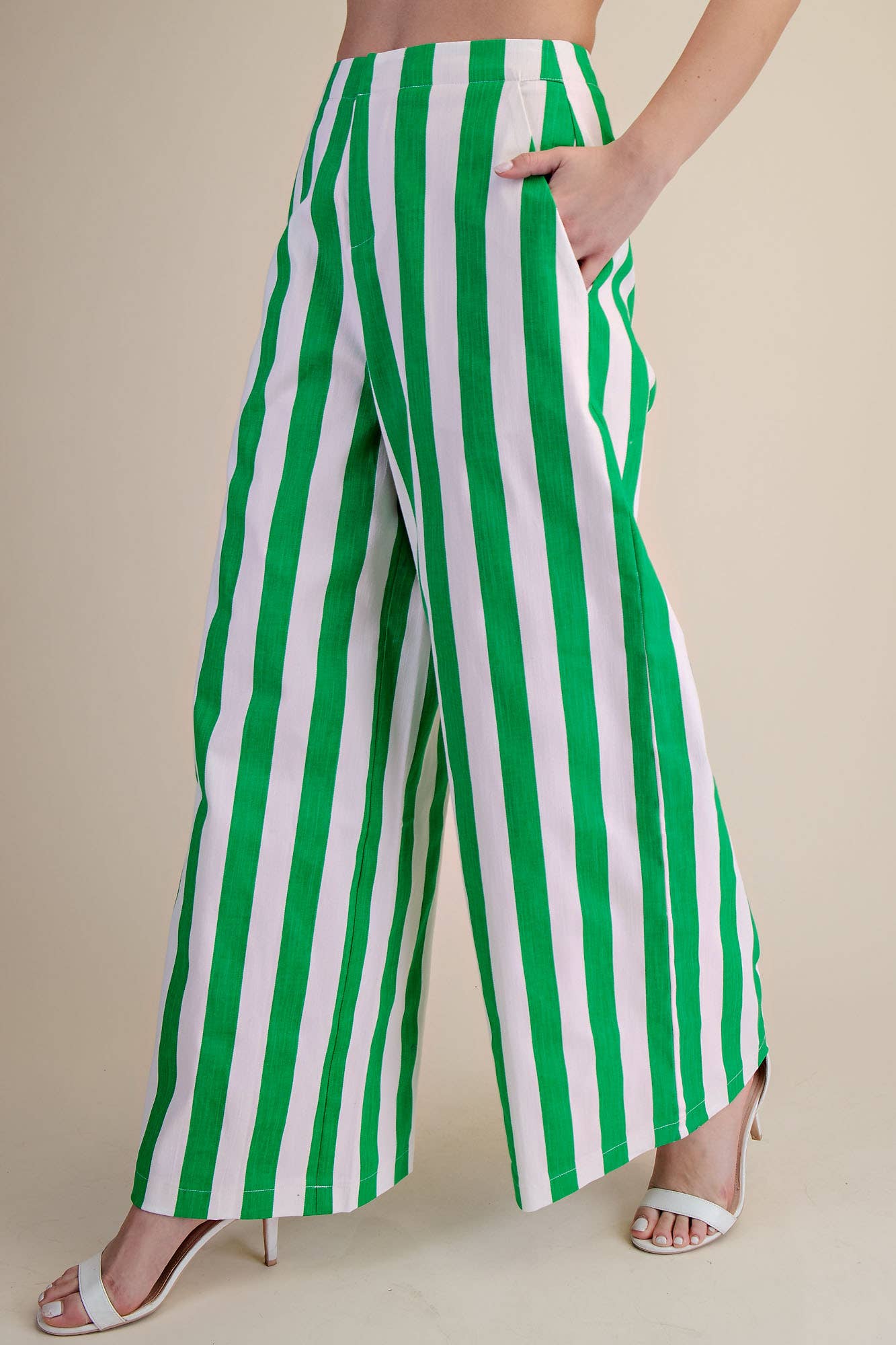 Glam - Wholesale Pants - Women's - Mid-Rise Wide Leg Stripe Pants7