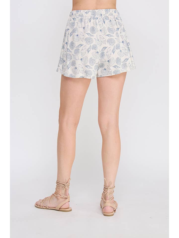 Allie Rose - Wholesale Shorts - Women's - Seashell Printed Linen Shorts3