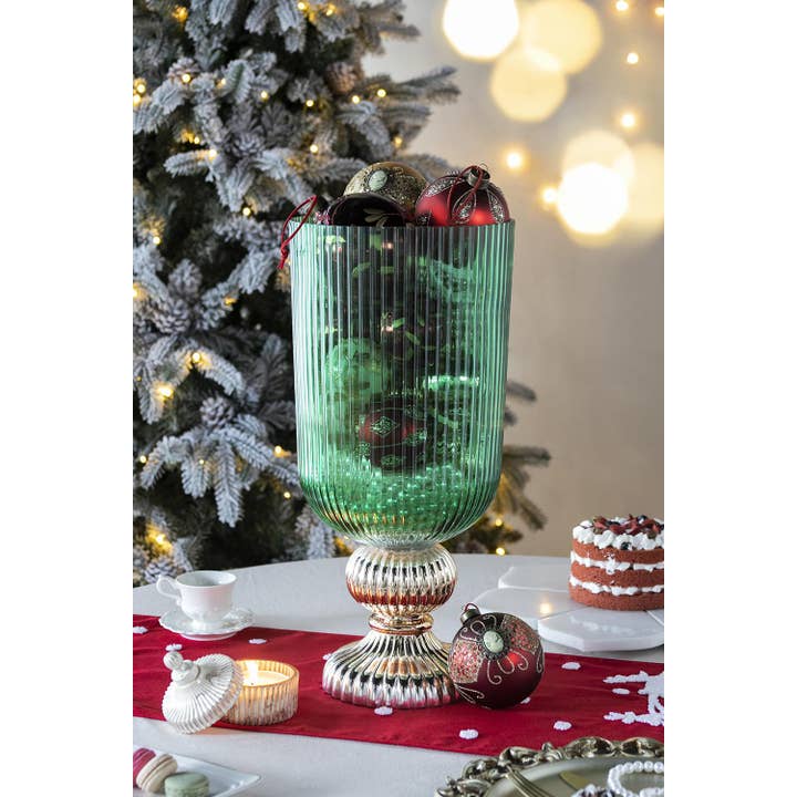 A&B Home Group Inc. - Wholesale Vase - D9.3x20" Flower Vase - Green/Gold1