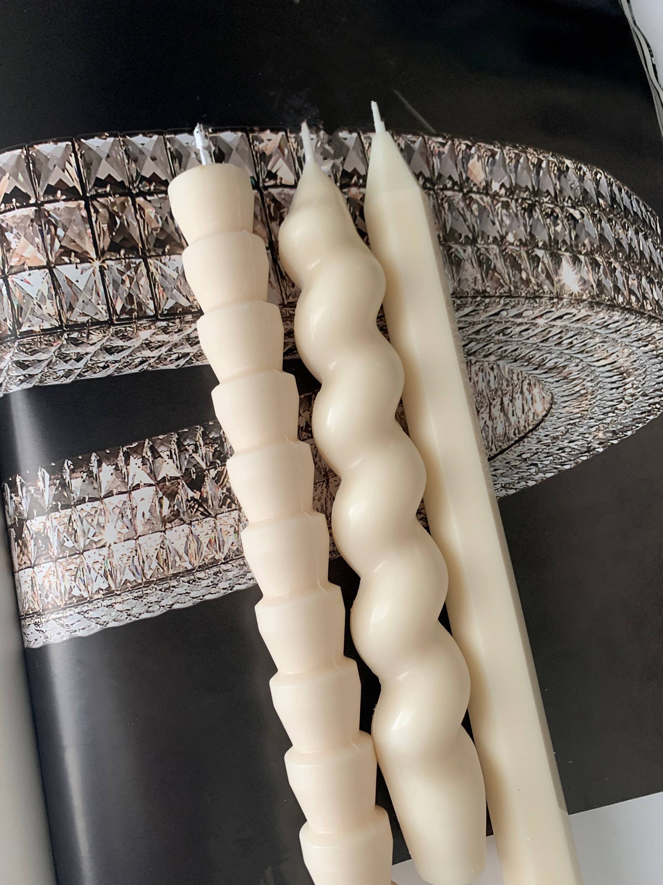 MarneyAsh - Wholesale Tapered Candle/Candlestick - 3pc Trapezoid Taper Candle Set, Candlesticks, Table Candles1