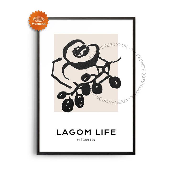 Lagom Life Minimal Black and White Poster for wholesale by Weekend Concept