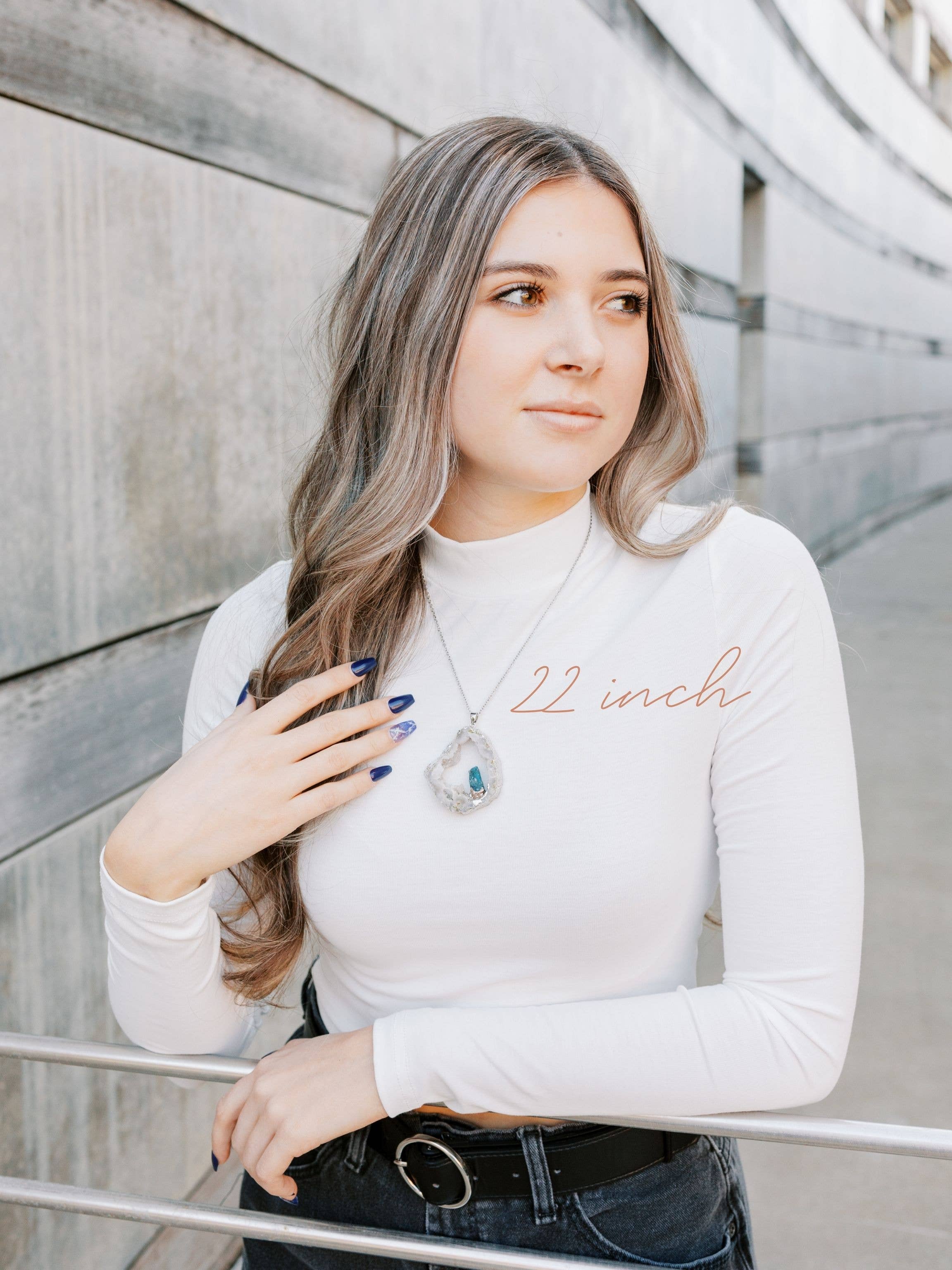 WonderLight Jewelry – wholesale Pendant/charm necklace – Silver Druzy Geode Necklace - Affirmation Jewelry7