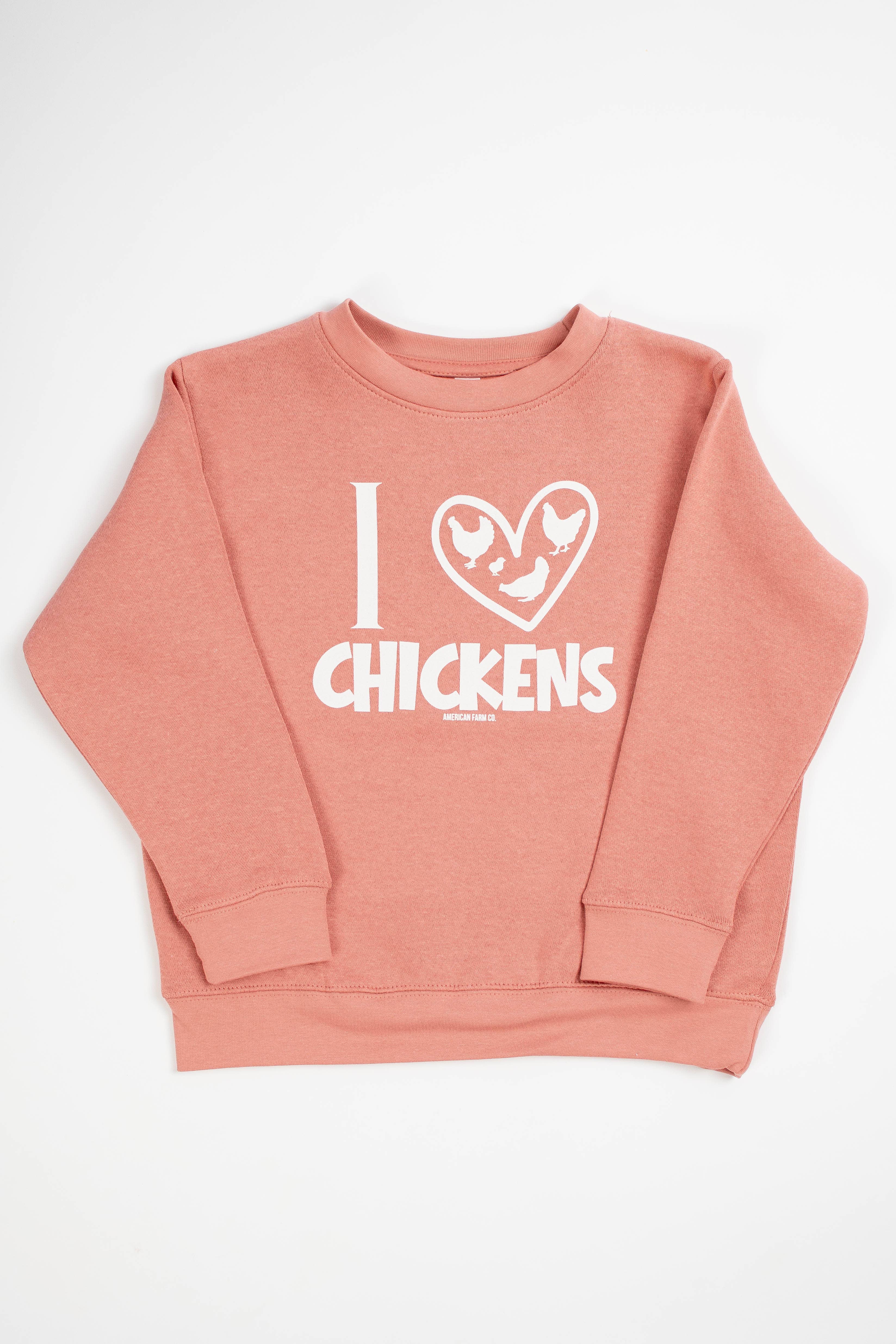 American Farm Company - Wholesale Sweatshirt - Kids - Western 'I ♥ Chickens’ Pink Toddler/Youth Graphic Crewneck2