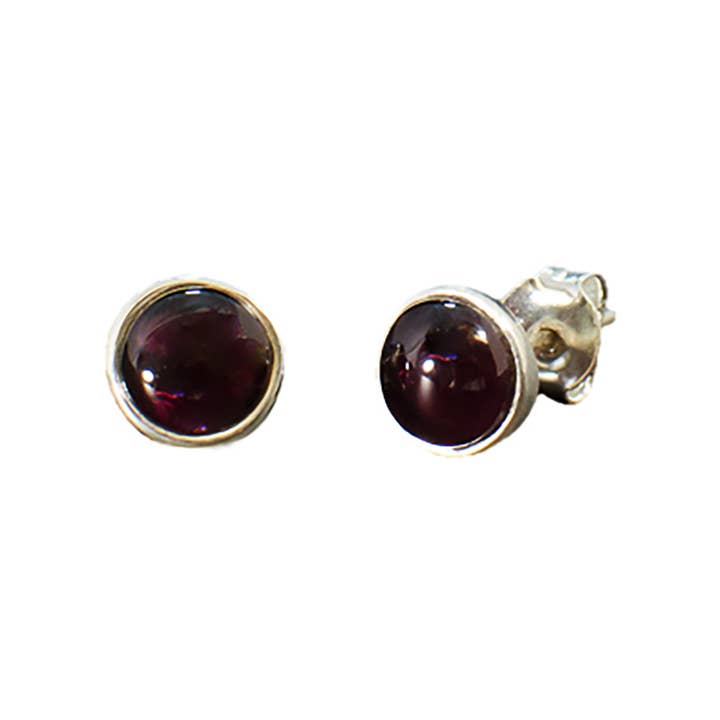 Brincos Tucson Garnet Sterling Post por atacado de Saraswati Imports