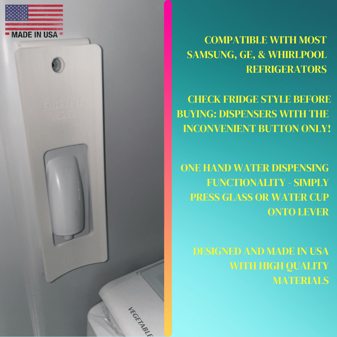 Chatelet - Vente Ustensile/gadget de cuisine - Levier distributeur d'eau Chatelet pour intérieur de réfrigérateur | Distribution d'eau à une main pour modèles sélectionnés | Fabriqué aux États-Unis4