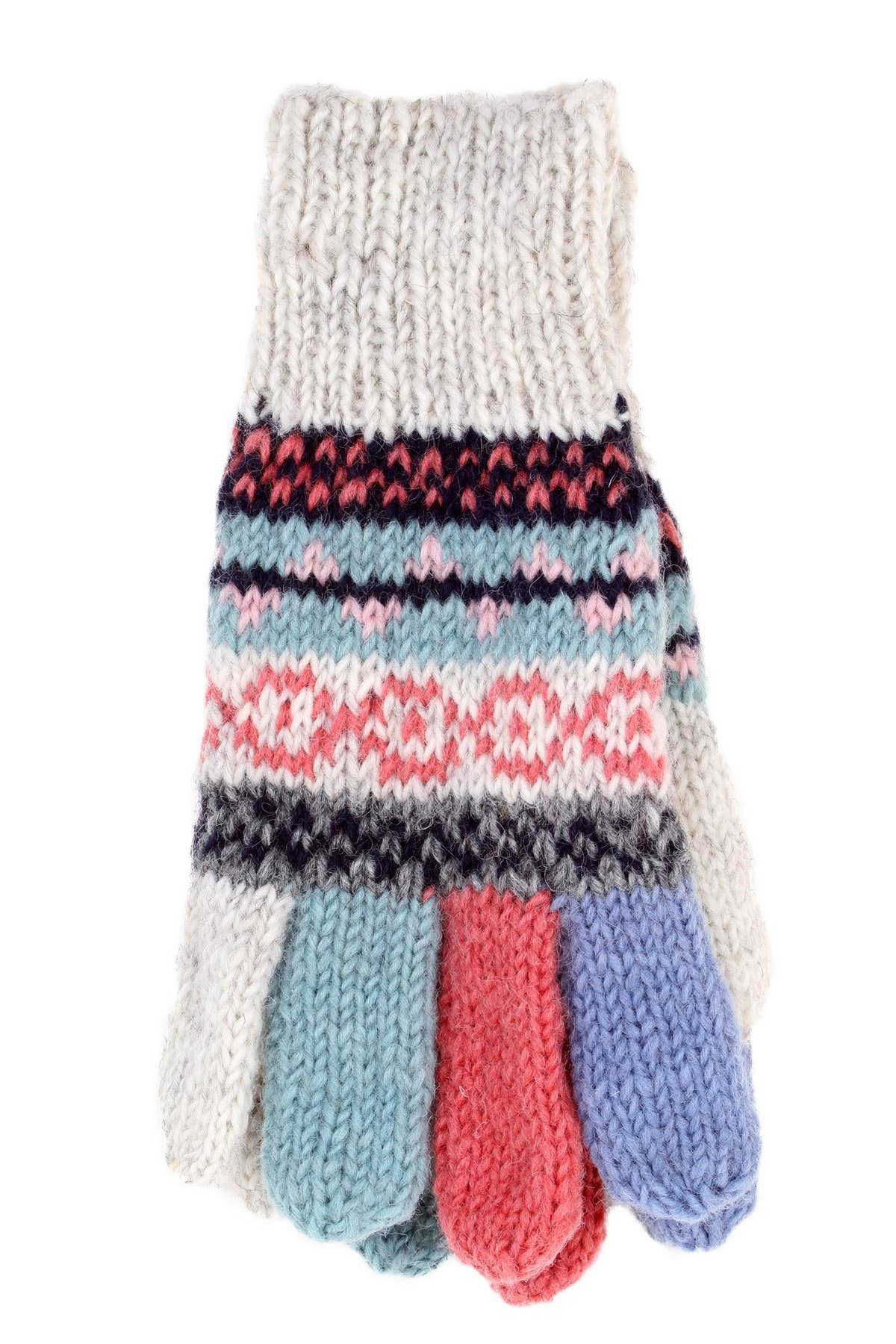 Farinha de aveia Luvas de Inverno de Lã Feitas à Mão em Tricô Fair Isle Clássico Aveia para venda a revendedores na Faire1