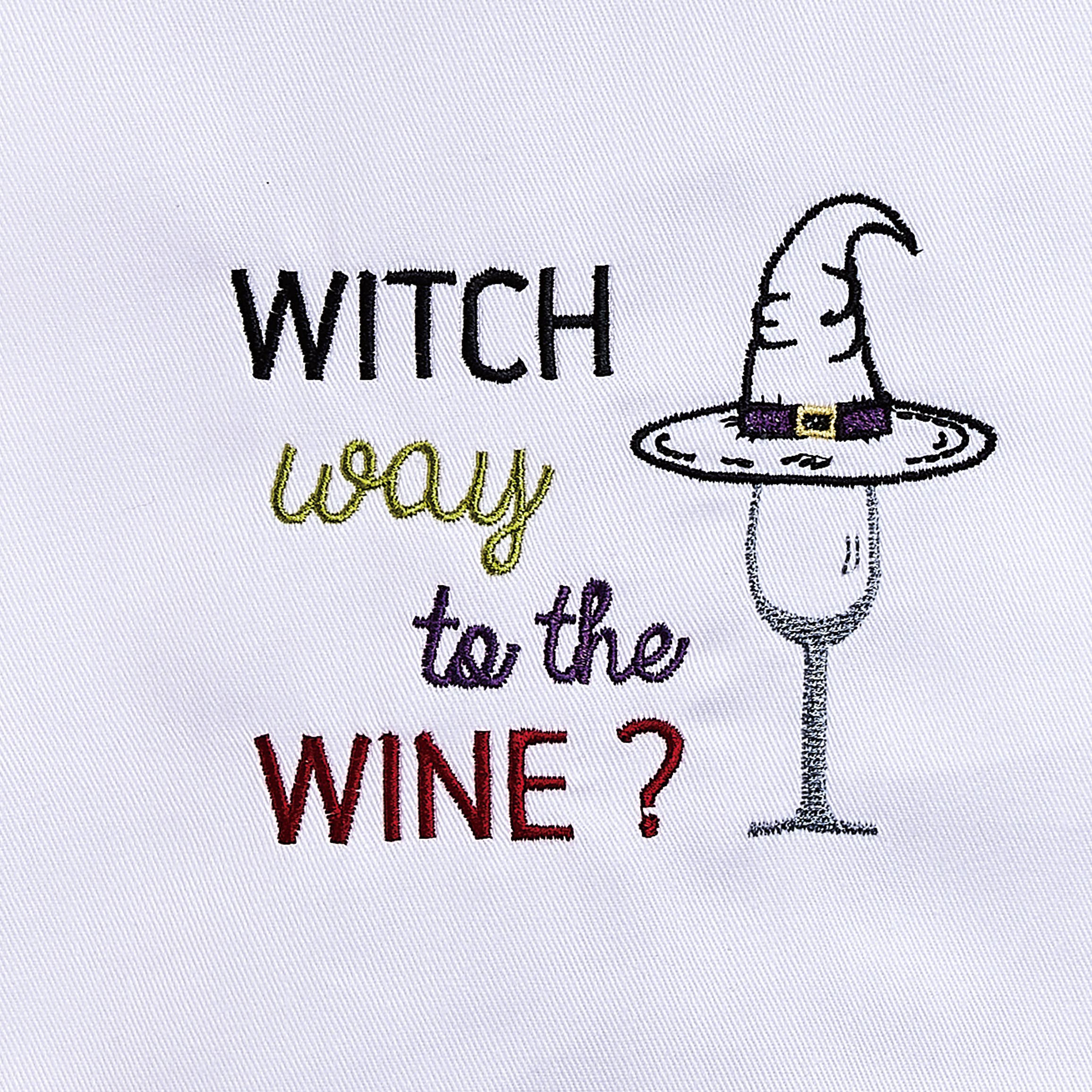 Peking Handicraft - Wholesale Tea Towel - Witch Way To The Wine Kitchen Towel1