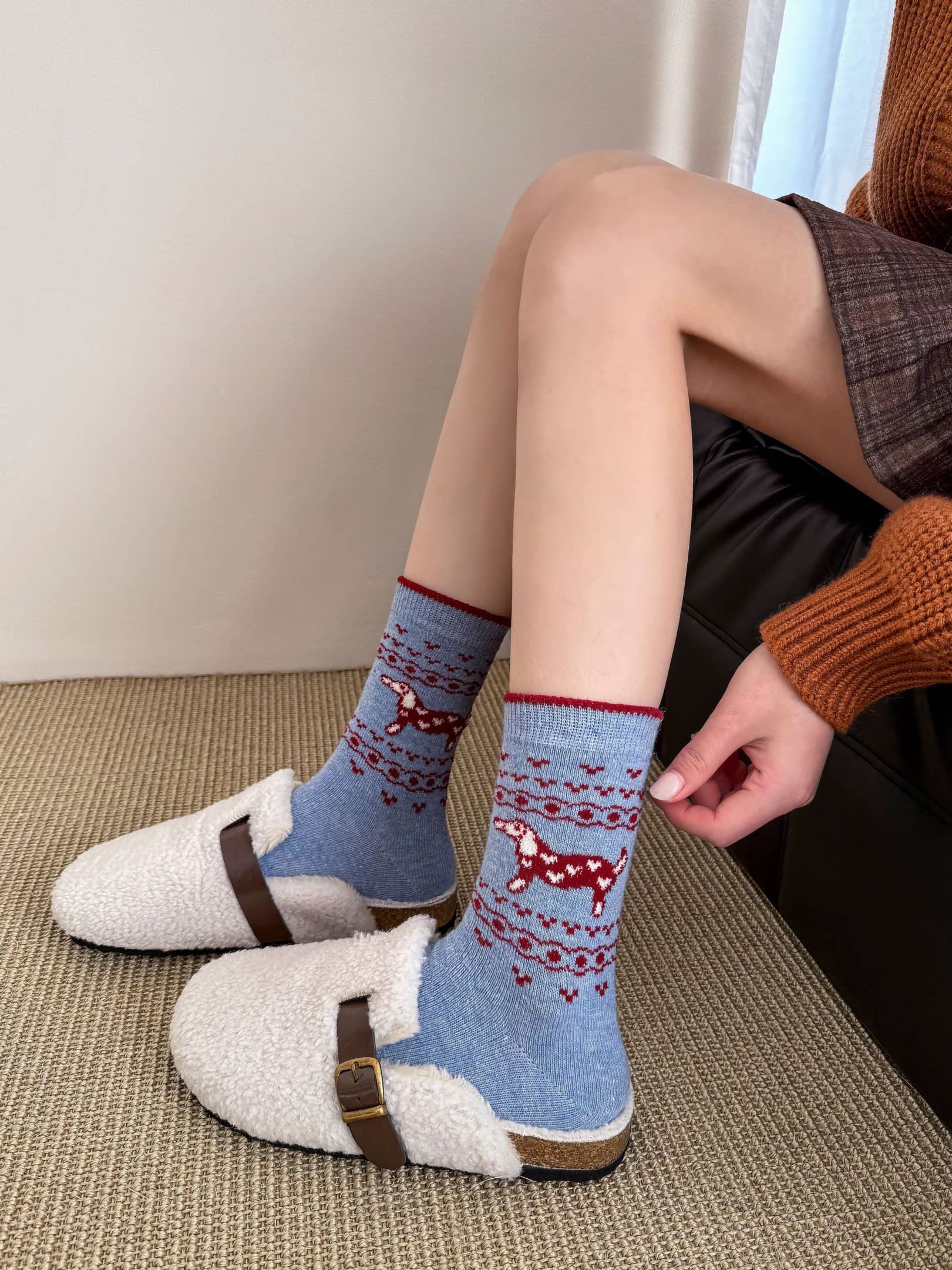 Happy Knits - Wholesale Socks - Women's - Women's Wool Socks - Warm Dachshund Pattern Winter Socks17
