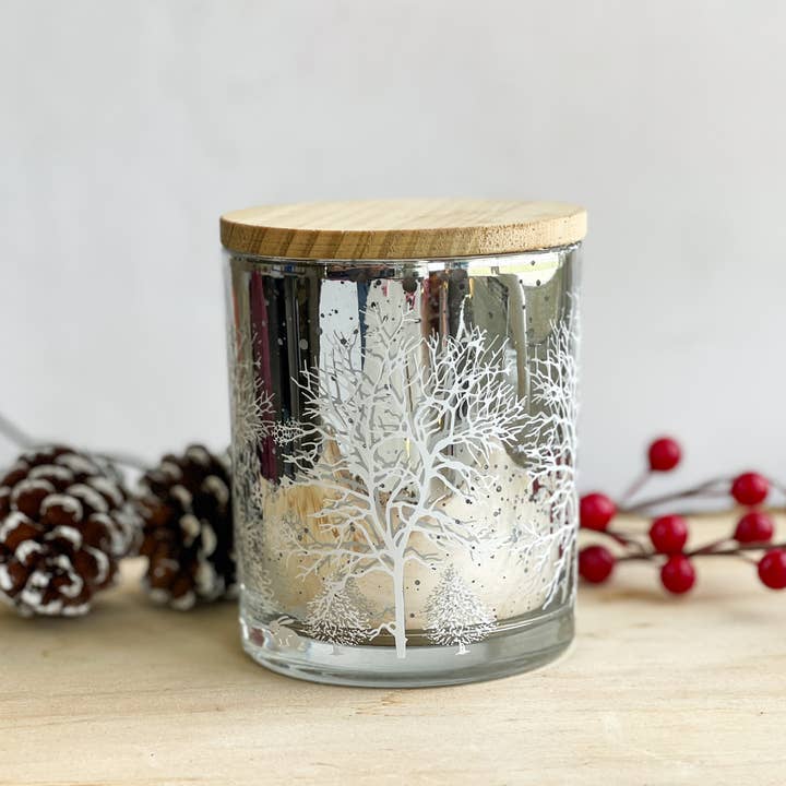 Coyer Candle Co. - Wholesale Jar/Filled Candle - 11 oz Winter Scene Glimmer Jar - Winter Christmas Collection