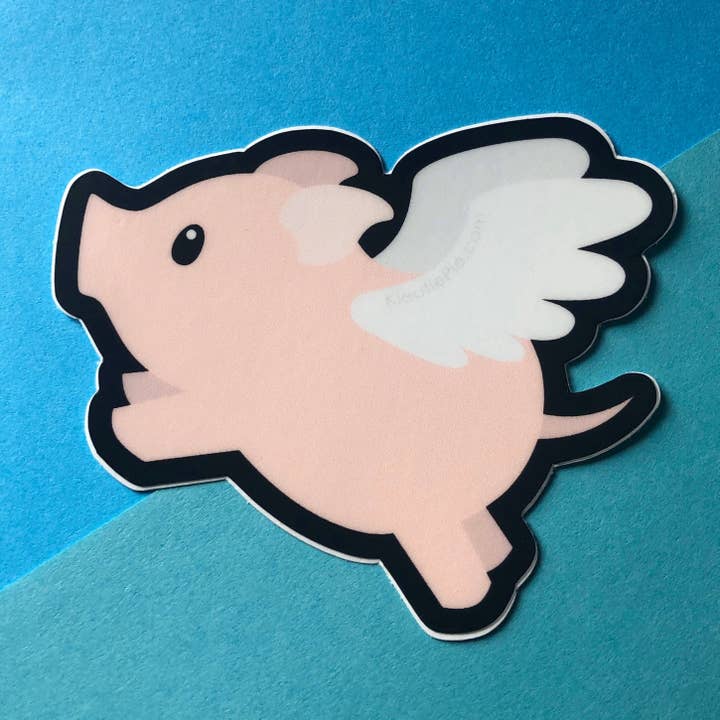 Pigasus Durable Weatherproof Die Cut Matte Vinyl Sticker - car decal, water bottle sticker, laptop sticker for wholesale by Kieutie Pie
