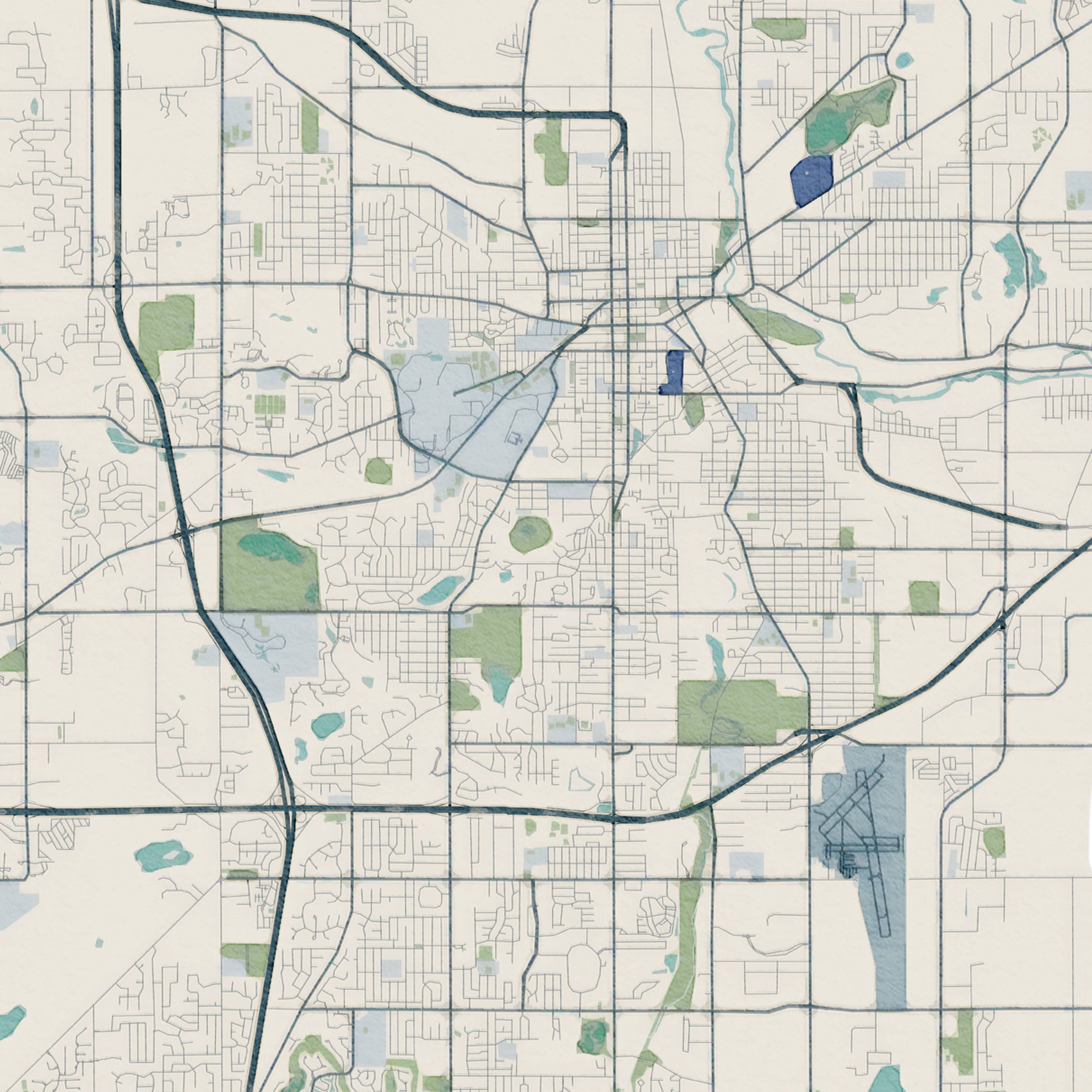 Sparks House Co. - Wholesale Coasters - Watercolor City Map Coasters - Your City - Custom Order5
