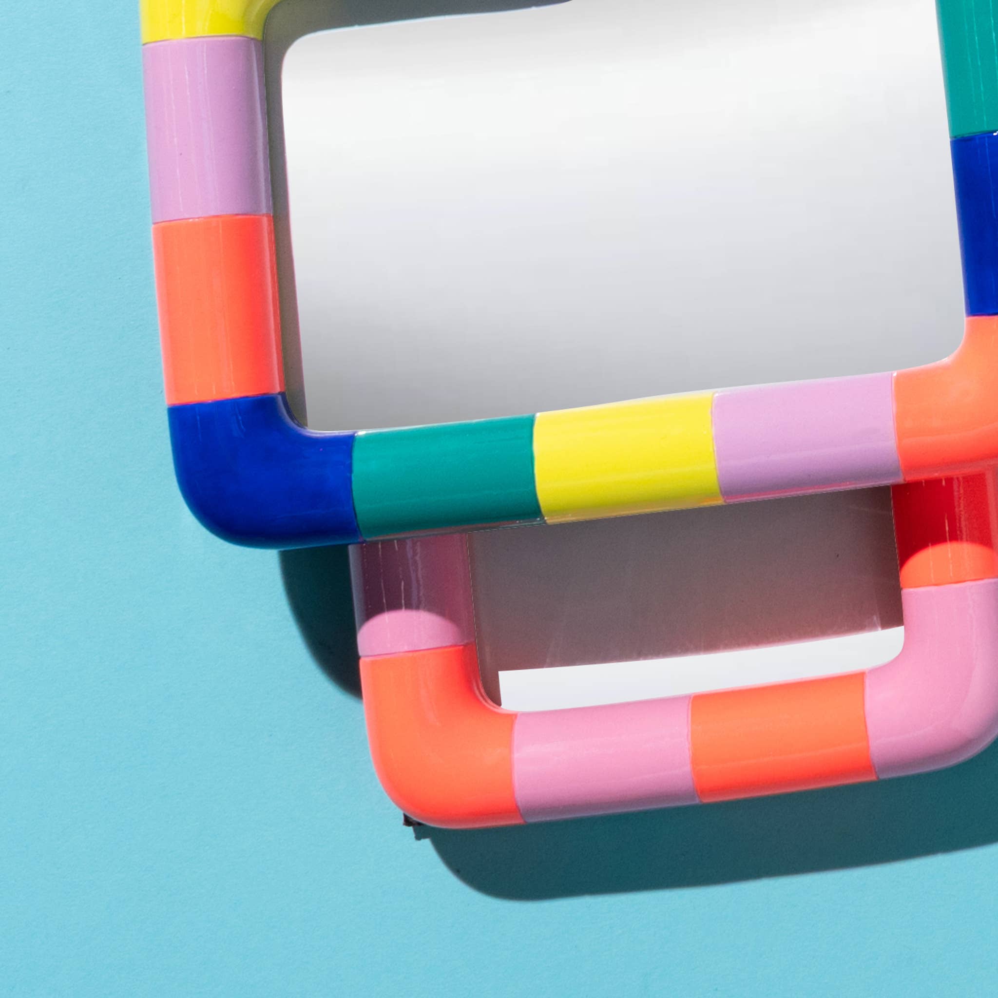 Little Fish CO - Wholesale Picture frame - The Savoy - colour block frame Hot Orange / Pink Gloss 2