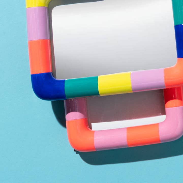 Little Fish CO - Wholesale Picture frame - The Savoy - colour block frame Hot Orange / Pink Gloss 2