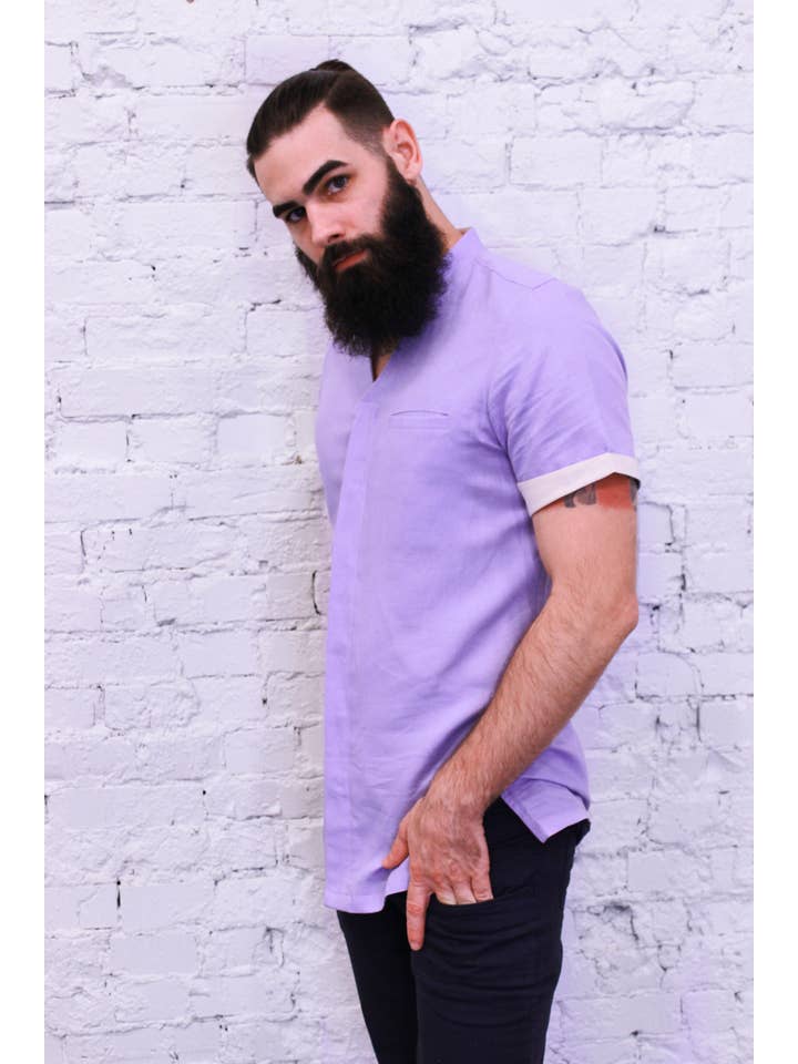 Am.A-Line Collections LLC - Wholesale Button Down Shirt - Men's - Glint Men's Short Sleeve Button Down Shirt3