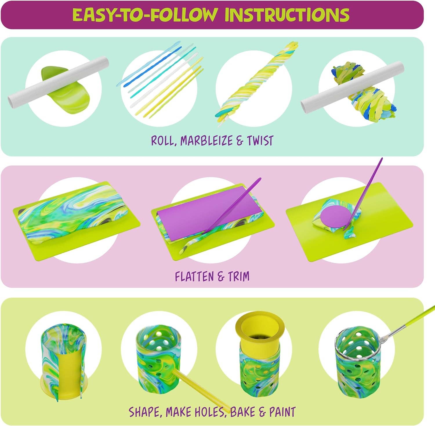 Dan&Darci - Wholesale DIY Craft Kit - Kids - Light-up Clay Lanterns Making Kit7