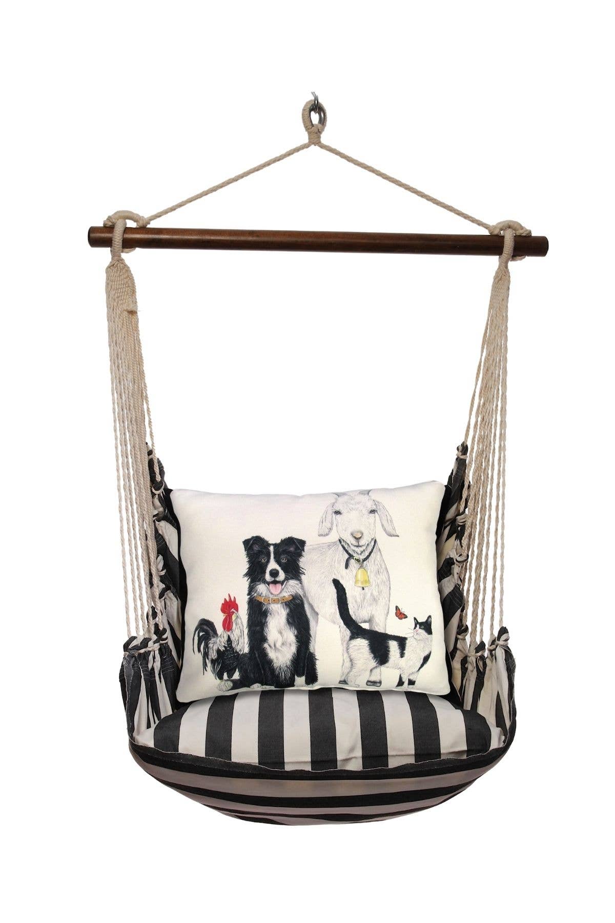 Magnolia Casual - Wholesale Swing Set - Hammock Swing 4-Piece Set indoor / outdoor - Black & White11