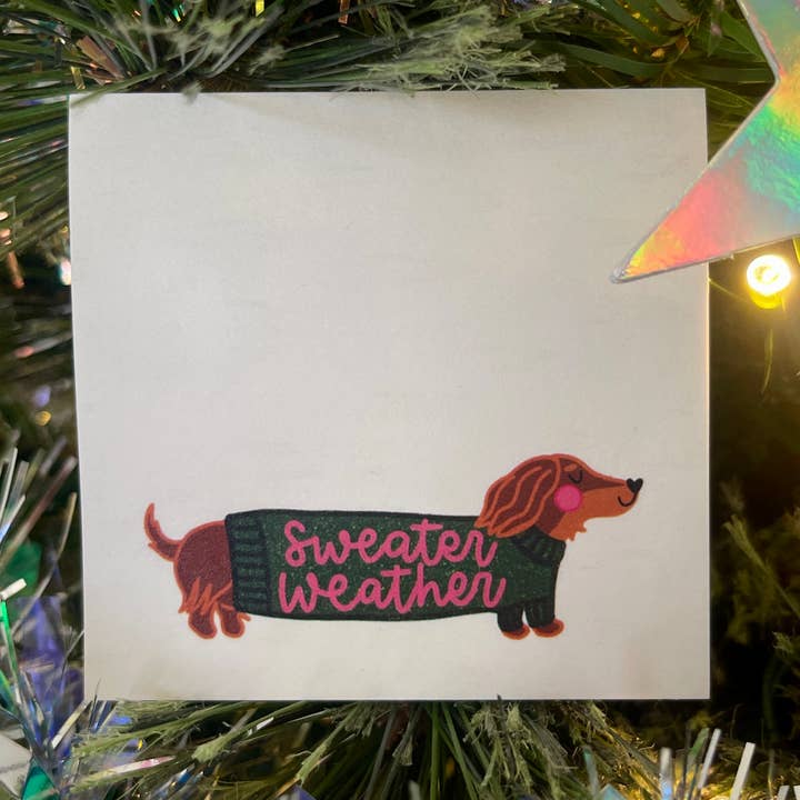 Sweater Weather Dachshund Winter Weenie Dog Sticky Notes for wholesale by The Shelley Society