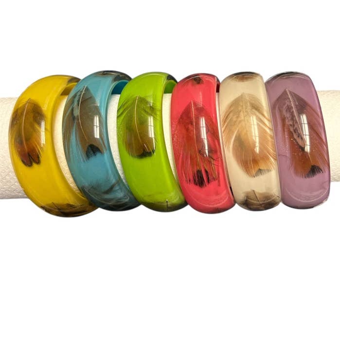 DK Hawaii - Wholesale Bangle Bracelet - Feather Resin Bangle0
