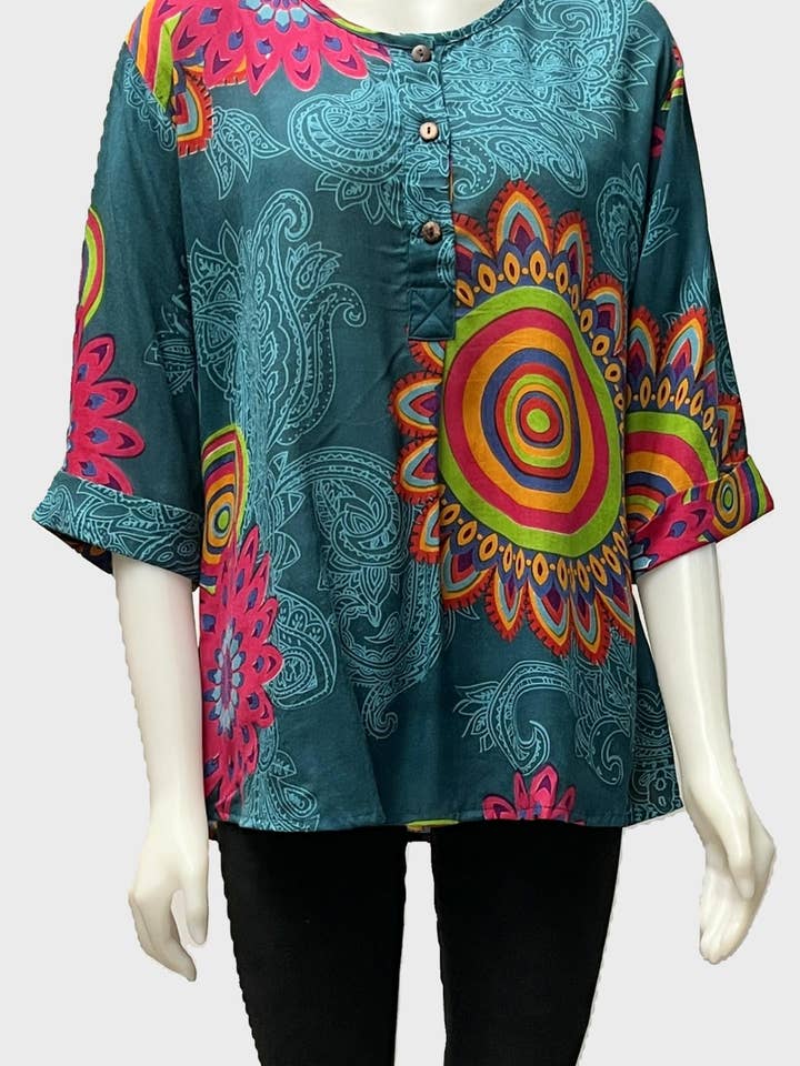 NTP-297-PE - 3/4 S Top voor wholesale door Leopards & Roses