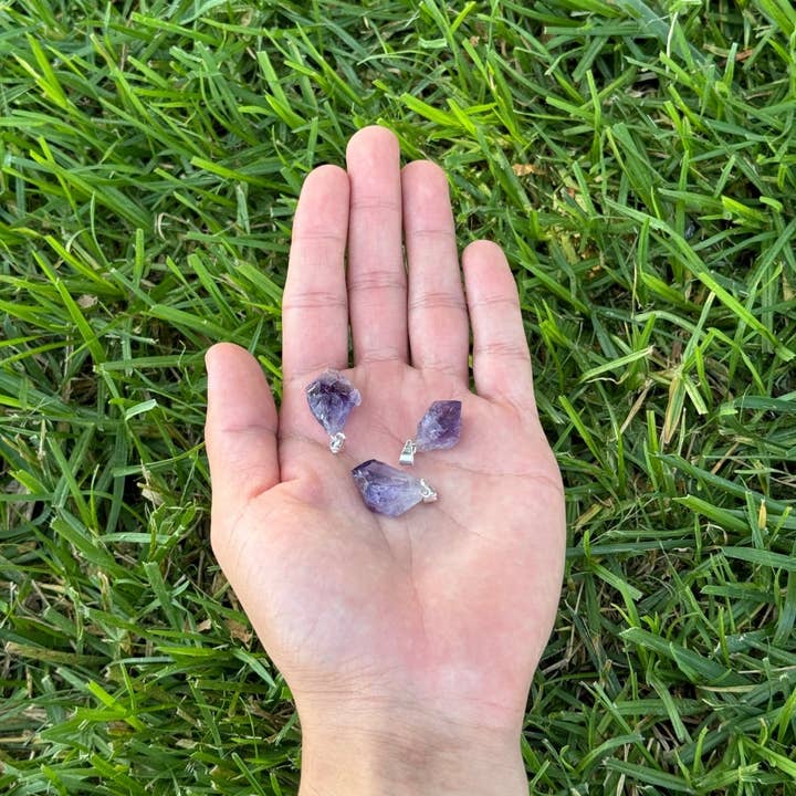 Earths Elements Wholesale - Wholesale Individual Charm/Pendant - Point Pendant - Raw Amethyst1