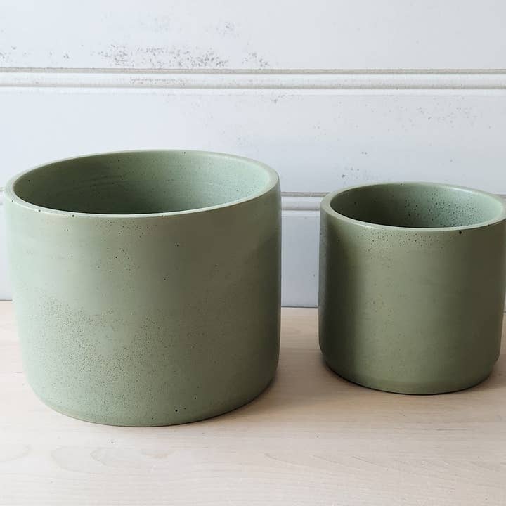 Plant 'er Here - Wholesale Plant Pot - Cylinder Planter- 3" 5" 7" Blush & Olive2