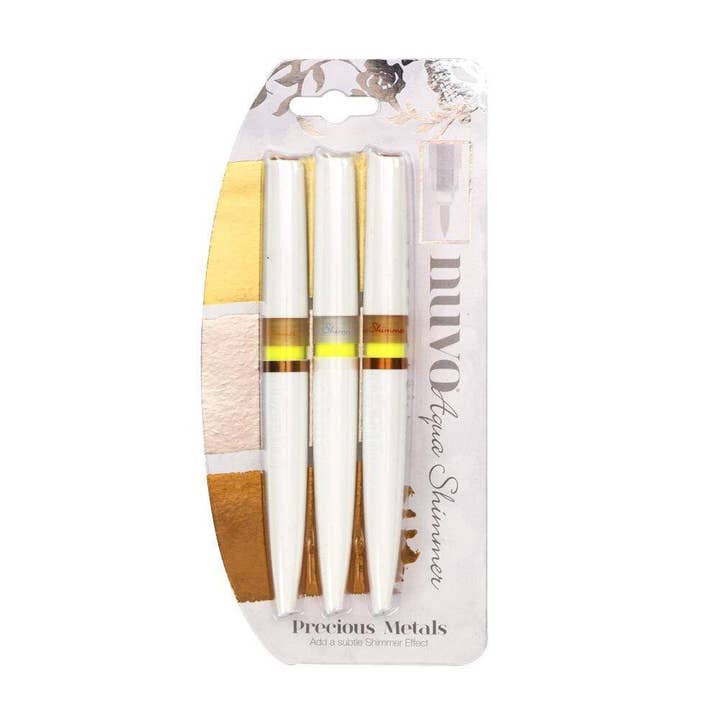 Tonic Studios – wholesale Pen – Nuvo - Aqua Shimmer Pens - Precious Metals - 3 Pack - 883n
